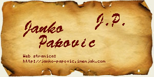 Janko Papović vizit kartica